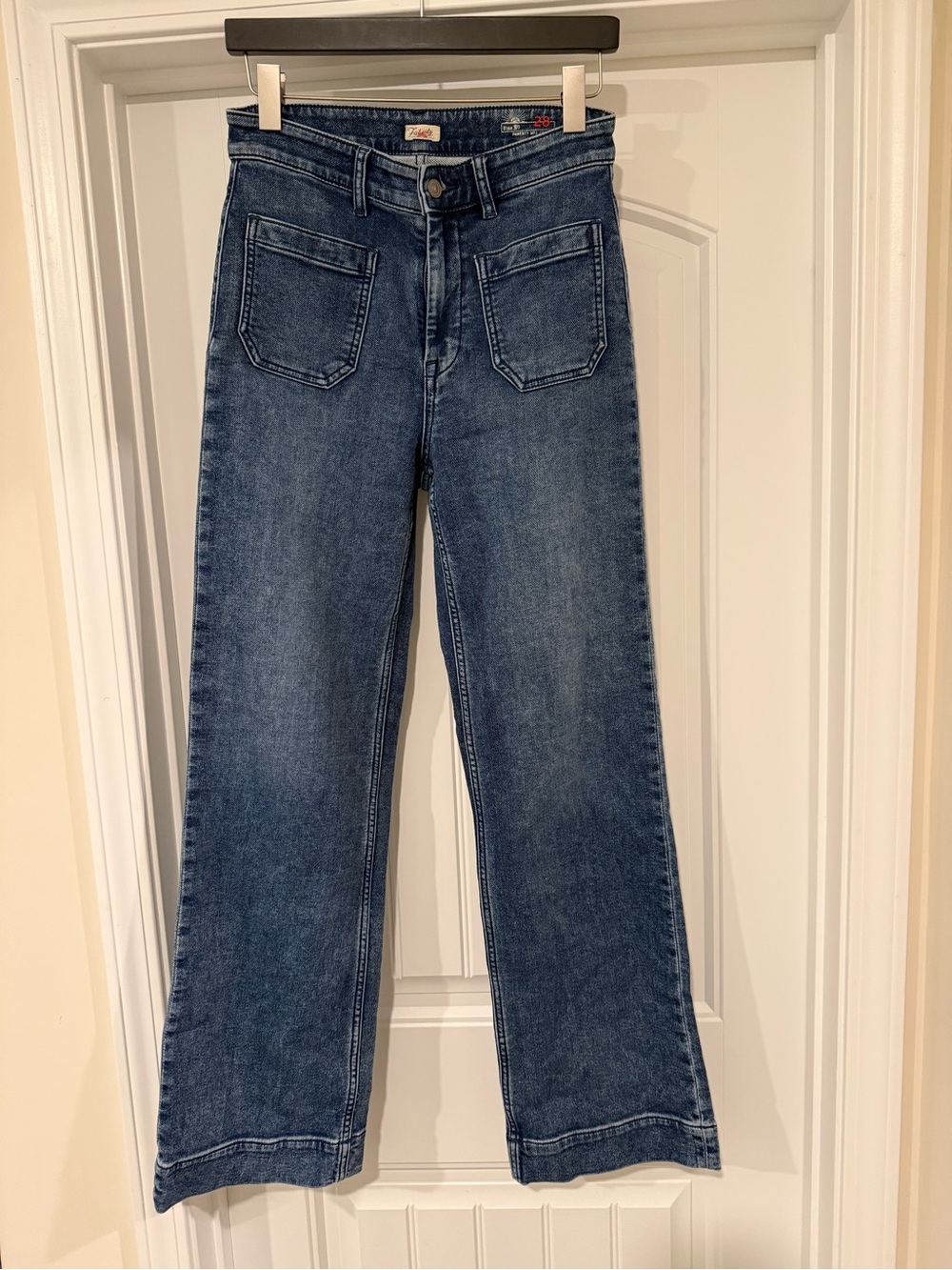 Faherty stretch Terry wide leg jeans, size 28 - Picture 2 of 5